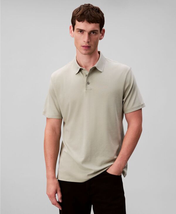 カルバンクライン メンズ トップス シャツ ポロシャツ コットン Calvin Klein Men's Short Sleeve Supima Cotton Polo Shirt Seagrass