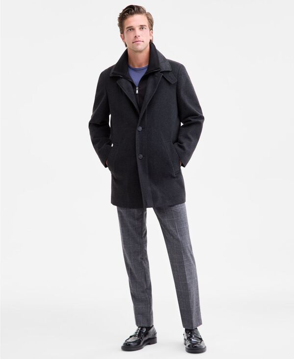 カルバンクライン メンズ アウター 上衣・上衣 厚地の外套 Calvin Klein Men\u0027s Classic-Fit Coleman Overcoat Charcoal 暗灰色 メンズファッション-コート・ジャケット