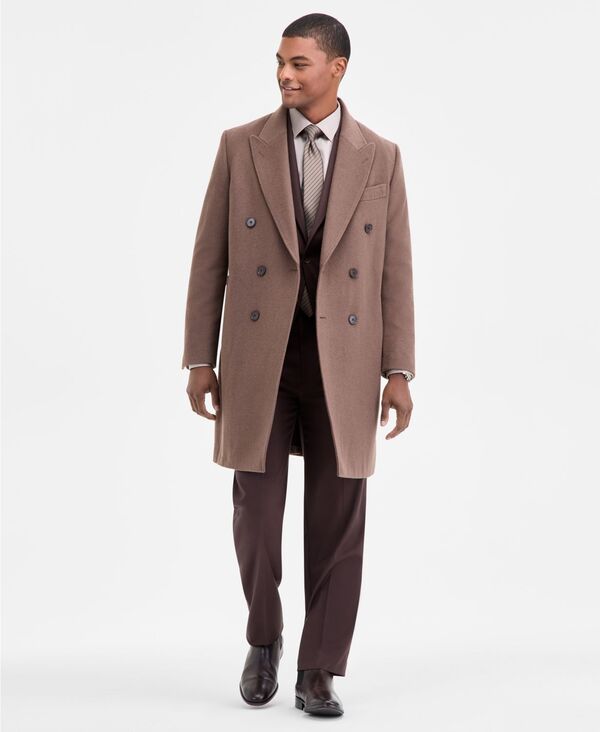 カルバンクライン メンズ アウター ジャケット・ブルゾン ウール コート Calvin Klein Men's Classic-Fit Wool Blend Overcoat Light Brown ブラウン
