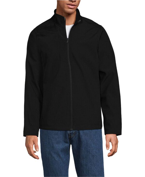 ランズエンド メンズ アウター ジャケット・ブルゾン ジャケット Lands' End Men's Soft Shell Jacket Black ブラック｜ReVida 店