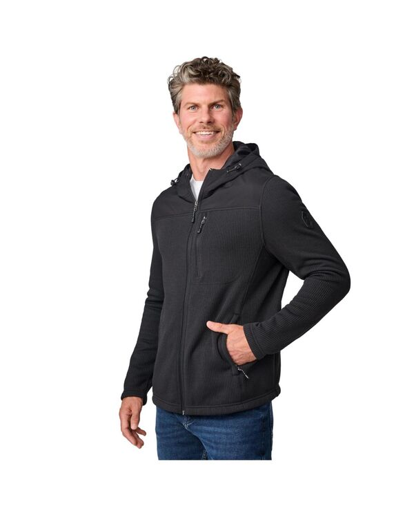 無償性 カントリー メンズ アウター 上衣・上衣 フリース 上衣 Free Country Men\u0027s Cable Fleece Brisk Jacket Black 黒いこと