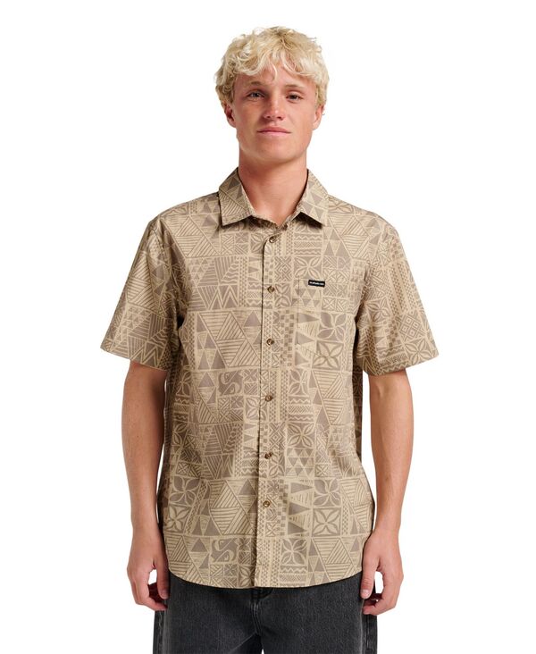 クイックシルバー メンズ トップス シャツ Quiksilver Men's Makaha Classic Short Sleeve Shirt Twill