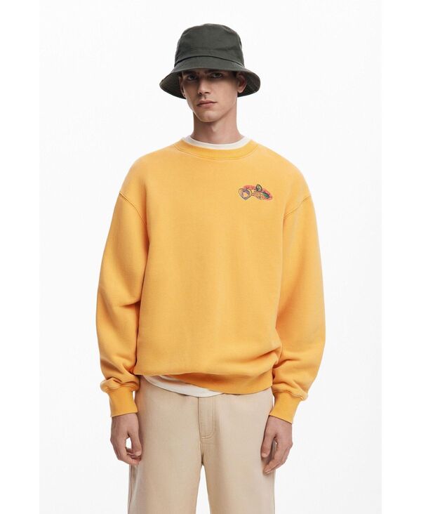 デジグアル メンズ アウター 編み物・プルオーバー 流汗 プルオーバー 刺しゅう Desigual Men\u0027s Embroidered sweatshirt Orange オレンジ色