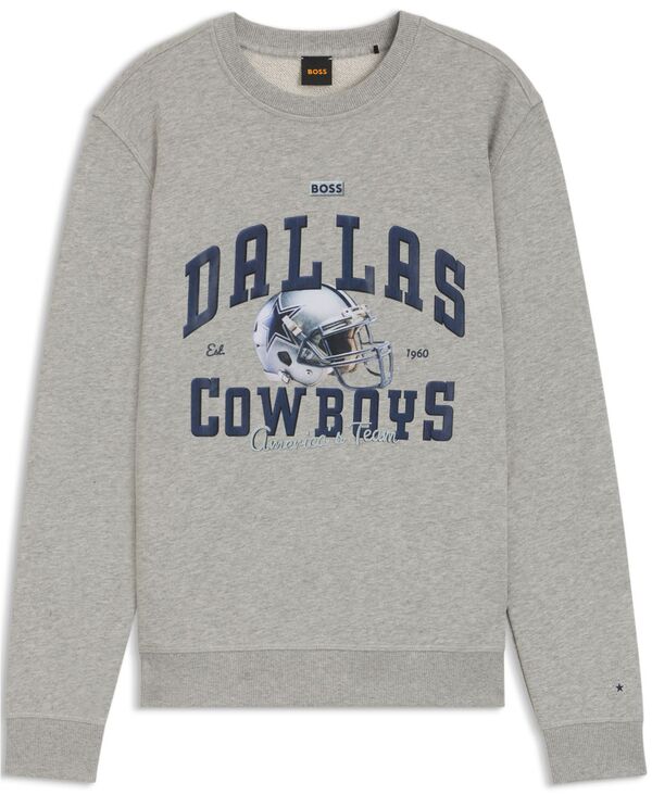 ヒューゴボス レディース アウター パーカー・スウェット スウェット シャツ グラフィック Hugo Boss BOSS x DALLAS COWBOYS Helmet Graphic Sweatshirt Silver シルバー