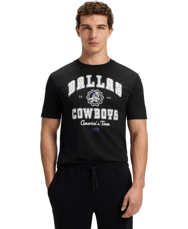 ヒューゴボス レディース トップス Tシャツ リラックスフィット シャツ ロゴ Hugo Boss BOSS x DALLAS COWBOYS Relaxed Fit Logo T-Shirt Black ブラック