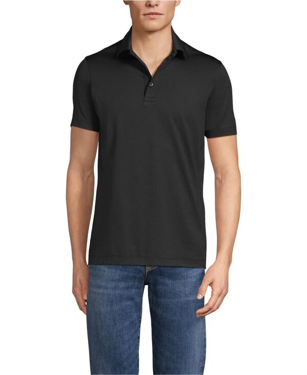 ランズエンド メンズ トップス ポロシャツ Lands' End School Uniform Men's Rapid Dry Short Sleeve Modern Fit Polo Black ブラック