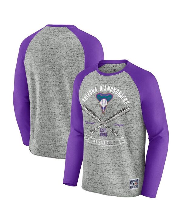 ファナティクス レディース トップス Tシャツ Fanatics Darius Rucker Collection by Men's Heather Gray Arizona Diamondbacks Raw Edge Raglan Long Sleeve Baseball T-Shirt Heather Gray グレー