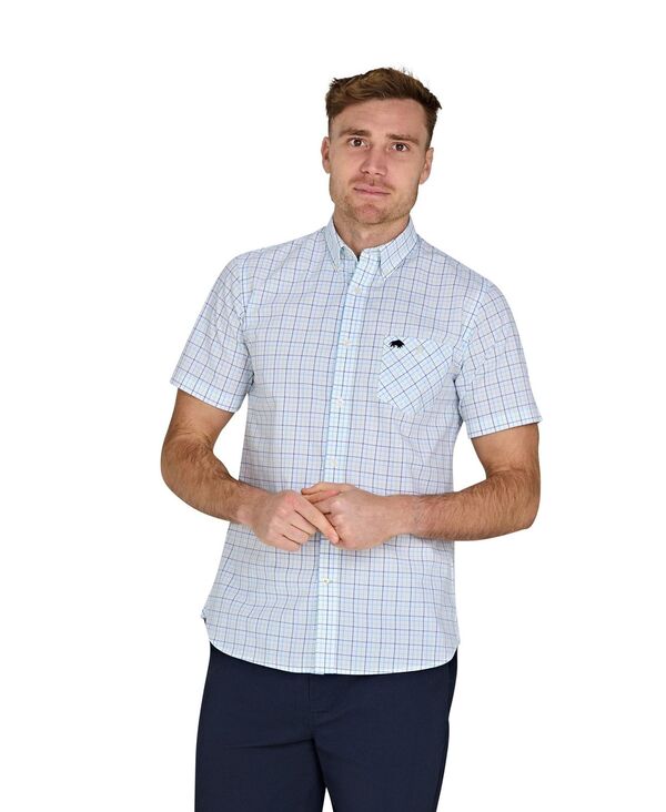 ライジングブル メンズ トップス シャツ トール コットン Raging Bull Big & Tall Short Sleeve Cotton Poplin Shirt White ホワイト