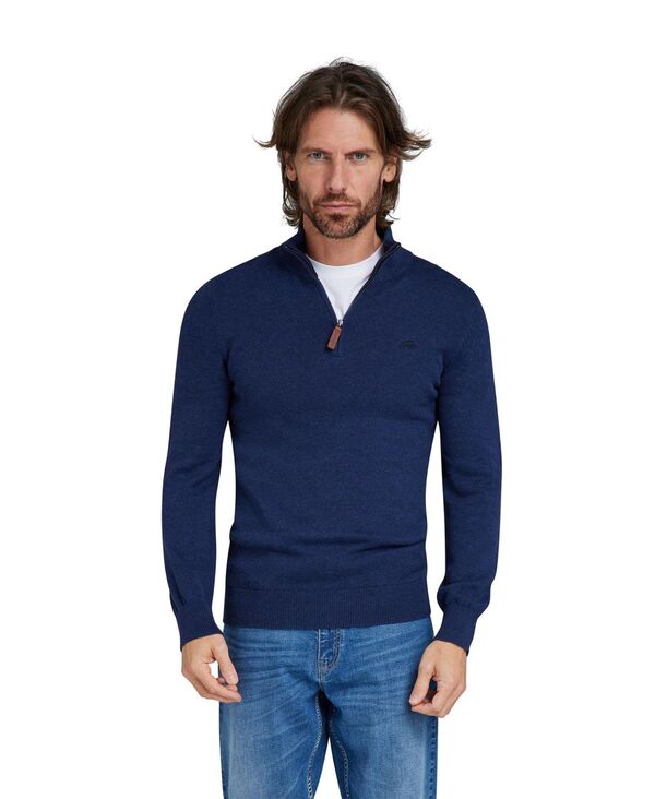 ライジングブル メンズ アウター ニット・セーター ハーフジップ コットン ニット Raging Bull Men's Quarter Zip Cotton/Cashmere Knit Navy ネイビー