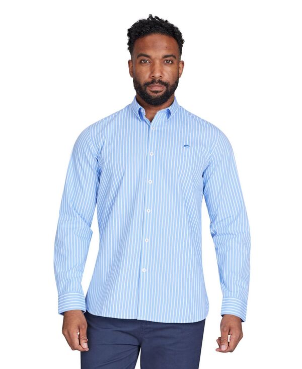 ライジングブル メンズ トップス シャツ Raging Bull Long Sleeve Stripe Shirt Mid blue ブルー