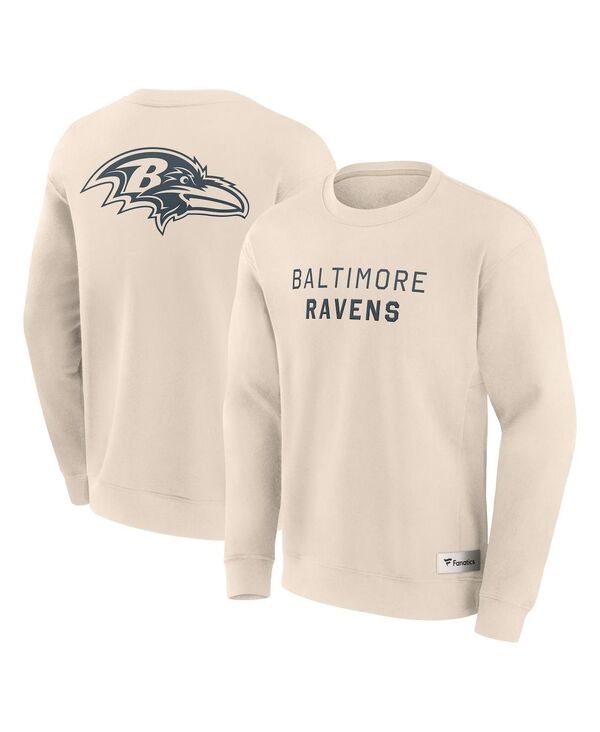 ファナティクス メンズ アウター パーカー・スウェット 流汗 プルオーバー Fanatics Men\u0027s Cream Baltimore Ravens Elements Future Ground Lettering Pullover Sweatshirt Cream 皮膚軟化剤