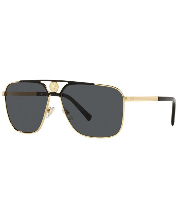 ヴェルサーチ メンズ アクセサリー サングラス・アイウェア Versace Men's Sunglasses VE2238 Gold-Tone Matte Black ブラック