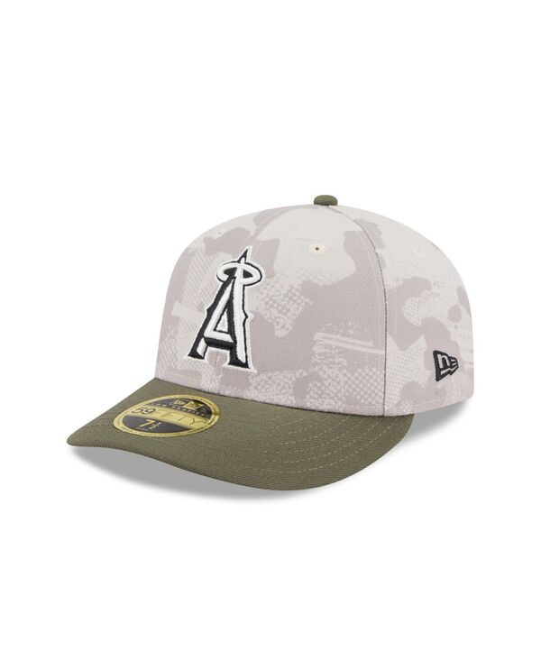 ニューエラ メンズ アクセサリー 帽子 New Era Men's Light Beige/Olive Los Angeles Angels 2025 Armed Forces Day Low Profile 59FIFTY Fitted Hat Light Beige Olive オリーブ