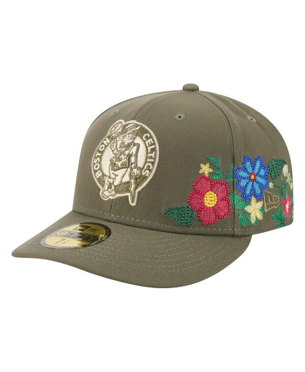 ニューエラ メンズ アクセサリー 帽子 フラワー New Era Men's Olive Boston Celtics Tonal Florals 59FIFTY Fitted Hat Olive オリーブ