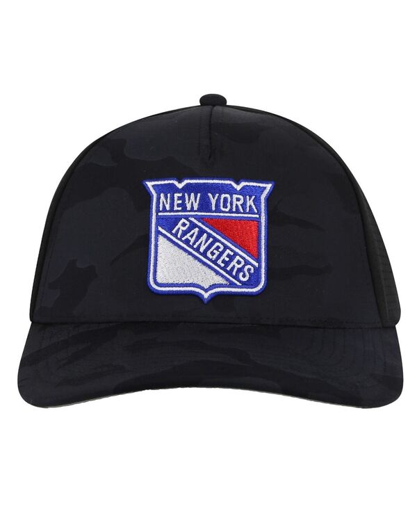アメリカンニードル メンズ アクセサリー 帽子 American Needle Men's Black New York Rangers Valin Camo Super Tech Vented Adjustable Hat Black ブラック