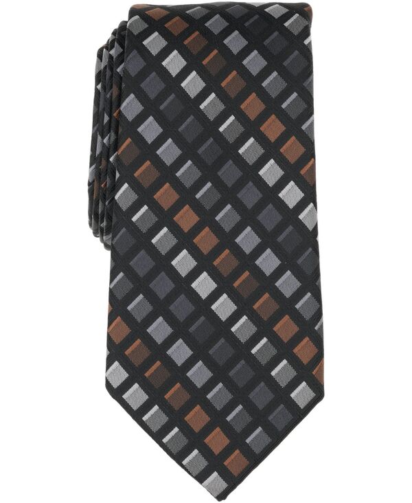 ペリーエリス メンズ アクセサリー ネクタイ Perry Ellis Portfolio Men's Earle Geo-Pattern Classic Tie Black ブラック