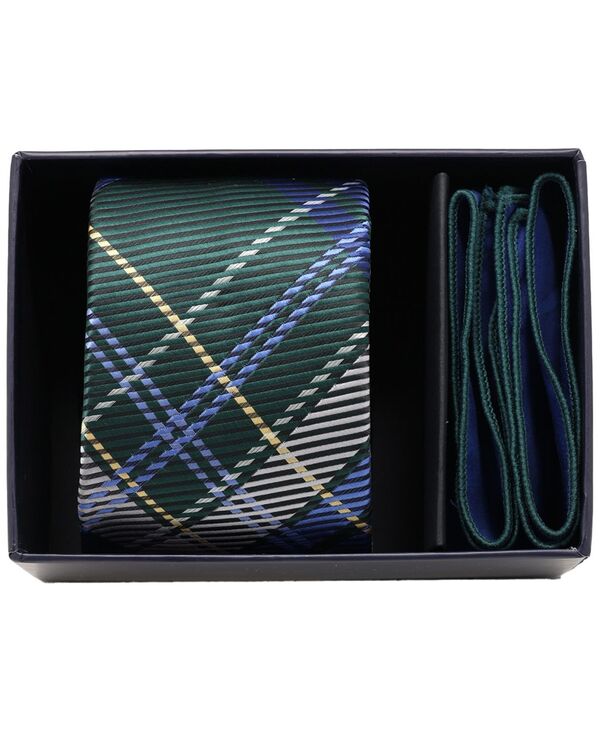ベンシャーマン メンズ アクセサリー ネクタイ Ben Sherman Men's2-Piece Tie and Solid Pocket Square Half Box Set Hunter Green グリーン