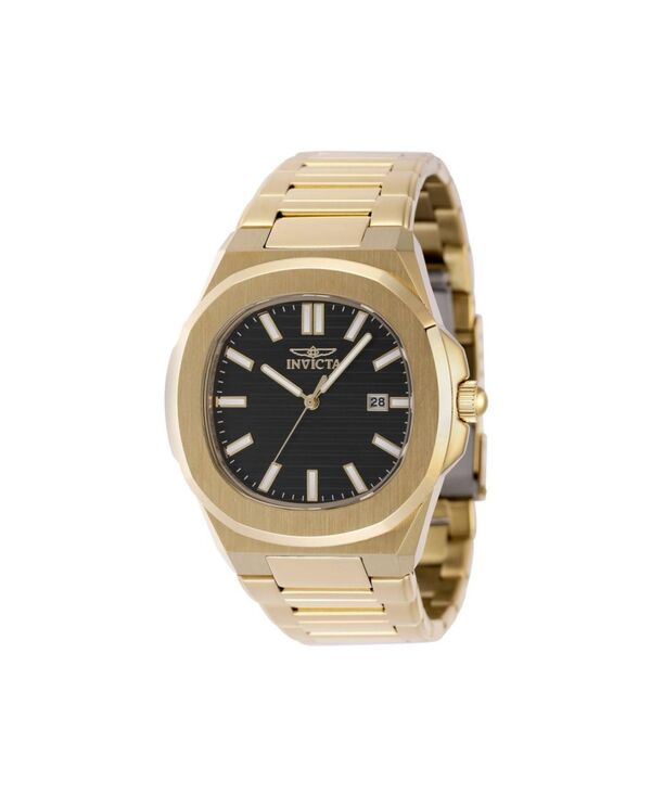 インビクタ メンズ アクセサリー 腕時計 Invicta Men's 48516 Speedway Quartz 3 Hand Black Dial Watch Gold ゴールド