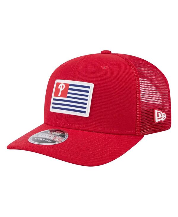 ニューエラ メンズ アクセサリー 帽子 New Era Men's Red Philadelphia Phillies Flag 9SEVENTY Stretch-Snap Hat Red レッド