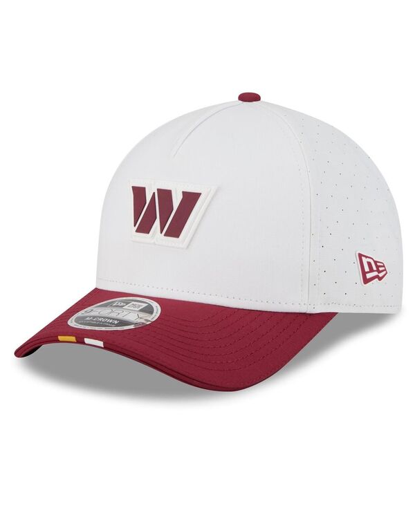 ニューエラ メンズ アクセサリー 帽子 New Era Men's White/Burgundy Washington Commanders 2025 NFL Training Camp A-Frame 9FORTY Adjustable Hat White Burgundy ホワイト