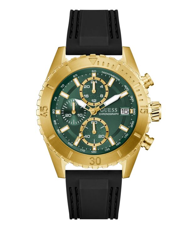 ゲス メンズ アクセサリー 腕時計 GUESS Men Black Gold Tone Chronograph Watch 45mm Gold-tone ゴールド