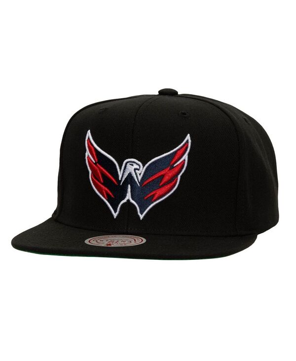 ミッチェル&ネス メンズ アクセサリー 帽子 キャップ Mitchell & Ness Men's Black Washington Capitals Core Top Spot Snapback Hat Black ブラック