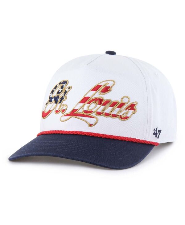 47 ブランド メンズ アクセサリー 帽子 '47 Brand Men's White St. Louis Cardinals Patriotic Overhand Hitch Adjustable Hat White ホワイト｜ReVida 店