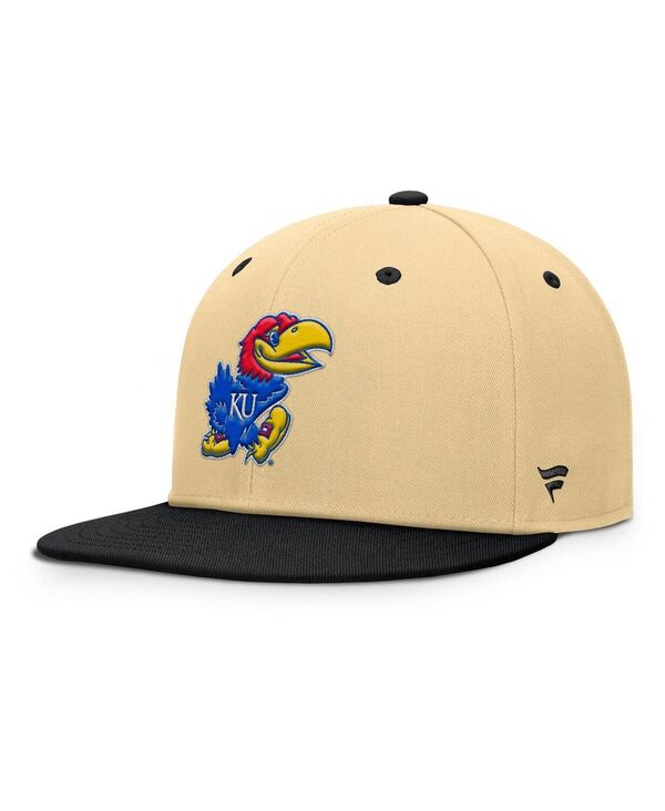 ファナティクス メンズ アクセサリー 帽子 Fanatics Men's Khaki/Black Kansas Jayhawks Balance Fitted Hat Khaki Black ブラック｜ReVida 店
