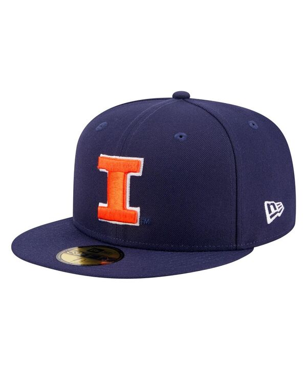 ニューエラ メンズ アクセサリー 帽子 New Era Men's Navy Illinois Fighting Illini 59FIFTY Fitted Hat Navy ネイビー