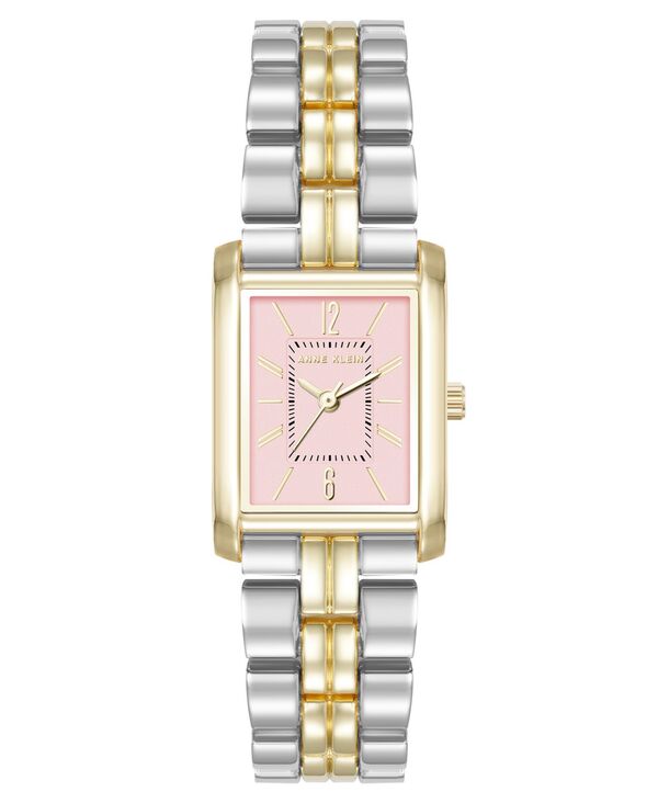 アンクライン レディース 添え物 ウオッチ Anne Klein Women\u0027s Quartz Rectangular Two-Tone Metal Alloy Watch 22粍 Pink Silver-tone and Gold-tone サクラ色