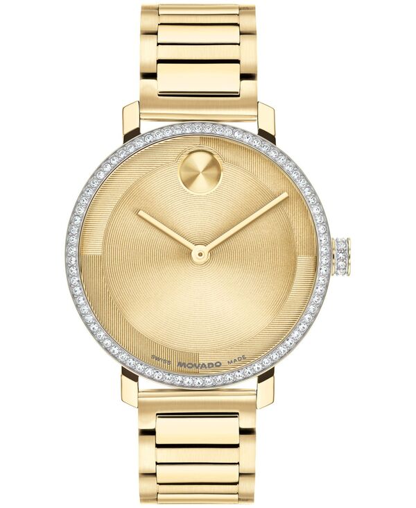 モバド レディース アクセサリー 腕時計 Tシャツ Movado Women's Bold Evolution 2.0 Swiss Quartz Light Gold Steel Watch 34mm Gold-tone ゴールド