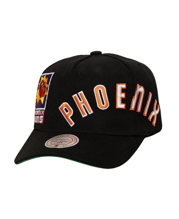 ミッチェル&ネス メンズ アクセサリー 帽子 ロゴ Mitchell & Ness Men's Black Phoenix Suns Busted Logo Wordmark Wrap-Around Pro Pinch Adjustable Hat Black ブラック 8,626円