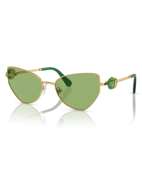 スワロフスキー レディース 付属品 サングラス・アイウェア Swarovski Women\u0027s Sunglasses SK7003 Gold Green 緑であること