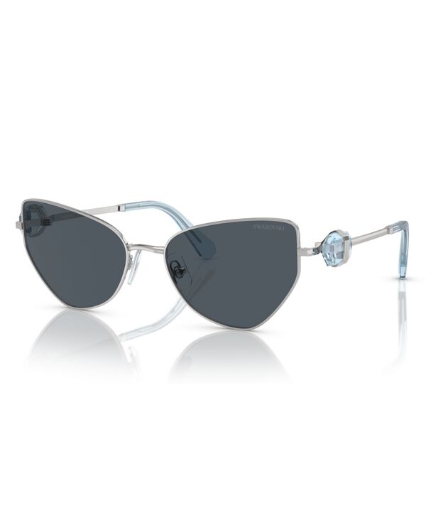 スワロフスキー レディース 付属品 サングラス・アイウェア Swarovski Women\u0027s Sunglasses SK7003 Silver Blue 青み