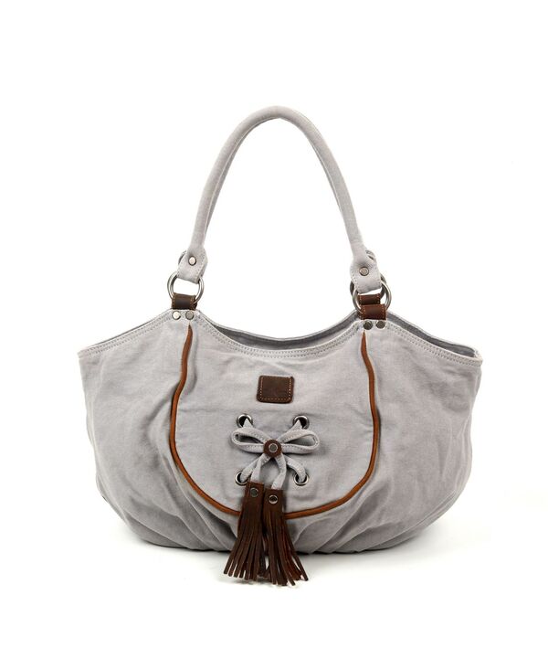 ＴＳＤブランド名 レディース 御徒面子 ハンドバック TSD BRAND Bold Lotus Canvas Hobo Bag Gray 薄墨色