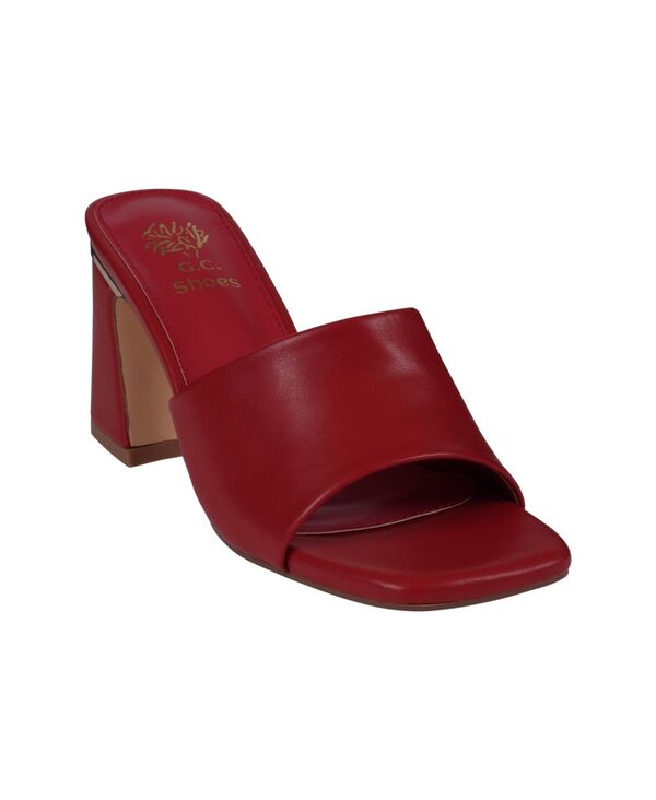 ジーシーシューズ レディース シューズ サンダル ヒール GC Shoes Women's Soho Square Toe Block Heel Dress Sandals Red レッド 13,666円