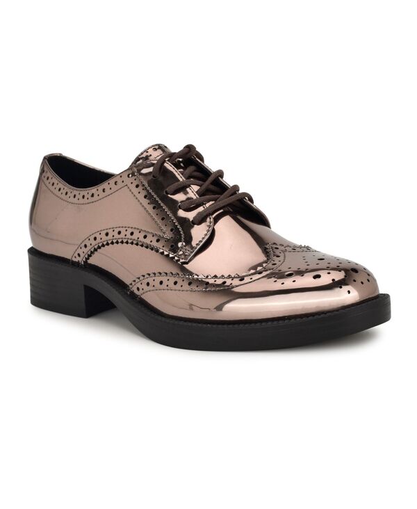 ナインウェスト レディース シューズ パンプス ウィングチップ オックスフォード レース Nine West Women's Studey Lace-Up Wingtip Oxford Shoes Pewter Mirror Metallic ピューター