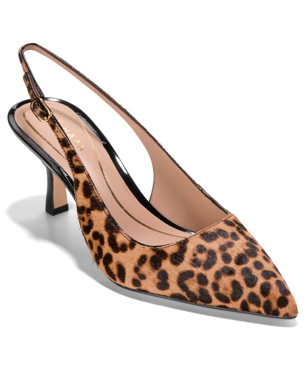 電話を掛けるハーン レディース シューズ パンプス Cole Haan Women\u0027s Hansell Sling Back Pumps Leopard Print Hair Calf 毛の荒物