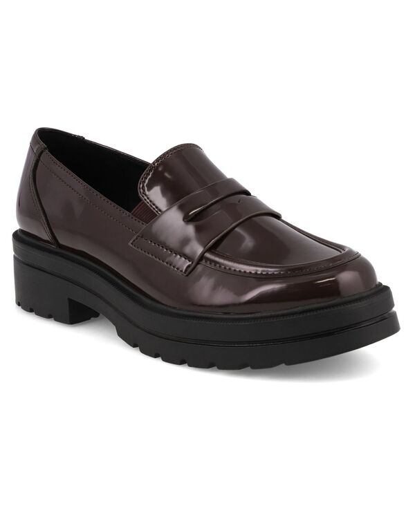 ミア レディース シューズ パンプス 置き目毛革 MIA Women\u0027s Yoani Round Toe Lug Sole Loafers Burgundy バーガンディ