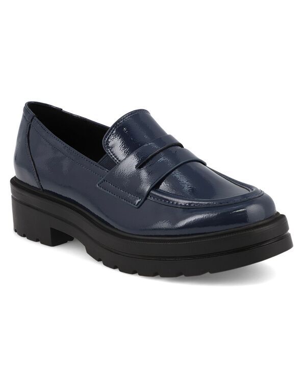 ミア レディース シューズ パンプス 置き目毛革 MIA Women\u0027s Yoani Round Toe Lug Sole Loafers Navy 米国海軍