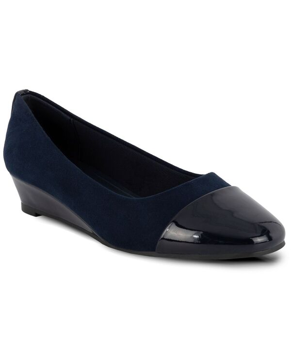ジョーンズニューヨーク レディース シューズ パンプス キャップ Jones New York Women's Junelle Cap Toe Wedge Flats Navy ネイビー