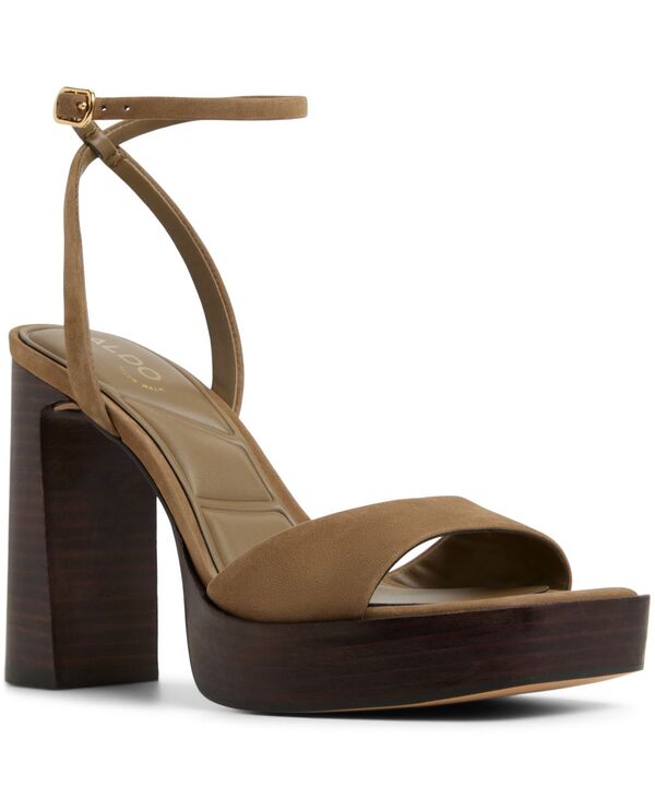 アルド レディース シューズ サンダル プラットフォーム ヒール ALDO Women's Lothon Two-Piece Platform Heeled Dress Sandals Green Nubuck グリーン