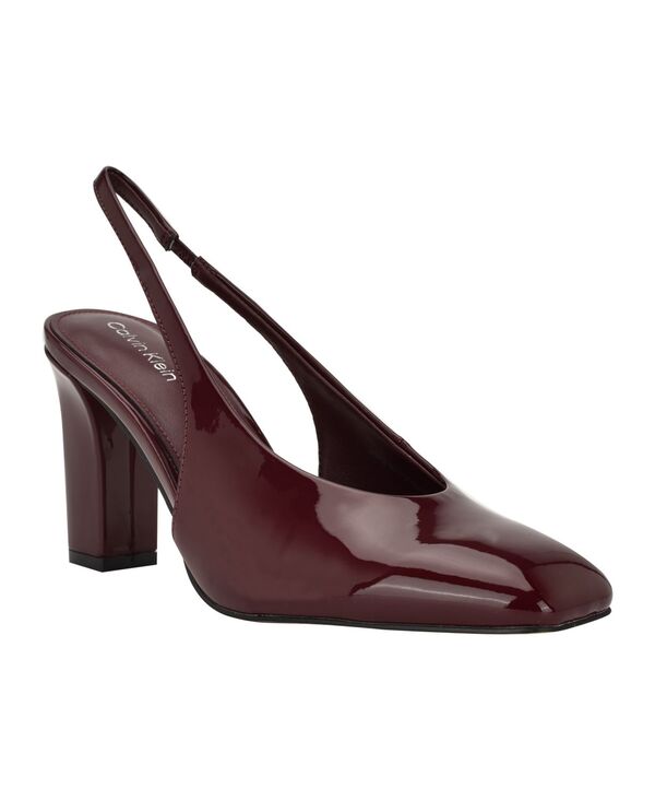 カルバンクライン レディース シューズ パンプス Calvin Klein Women's Raline Square Toe Slingback Pumps Dark Red Patent レッド