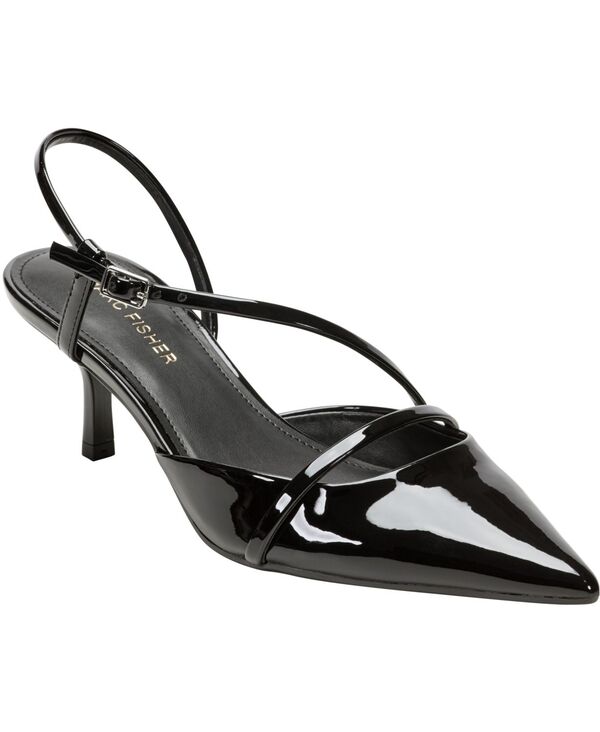 マークフィッシャー レディース シューズ パンプス ヒール Marc Fisher Women's Illie Strappy Kitten Heel Pumps Black Patent ブラック