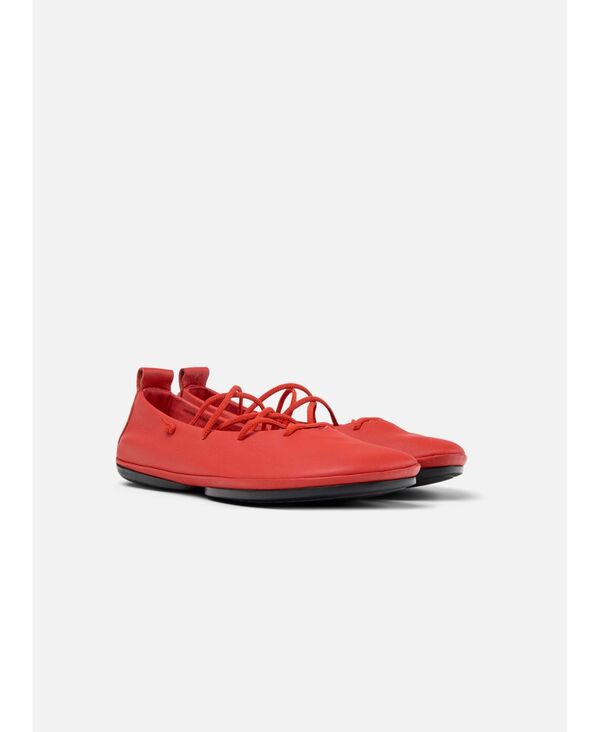 カンペール レディース シューズ パンプス なめし革 Camper Right Nina Leather Ballerina Red 赤いこと