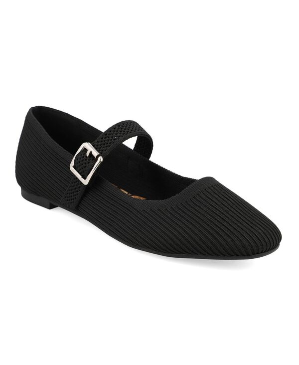 ミア レディース シューズ パンプス ニット MIA Women's Mary Jane Strap Knit Flats Black ブラック|ReVida 店