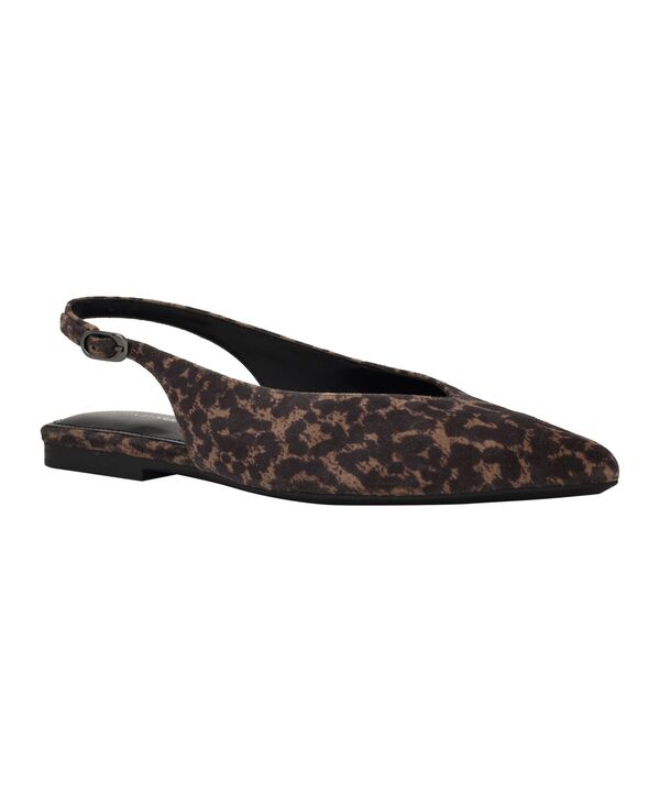 カルバンクライン レディース シューズ パンプス Calvin Klein Women's Galiana Pointy Toe Slingback Flats Dark Leopard Suede アニマル