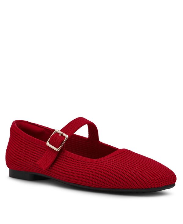 アンクライン レディース シューズ パンプス ニット Anne Klein Women's Mabel Knit Mary Jane Flats Red レッド