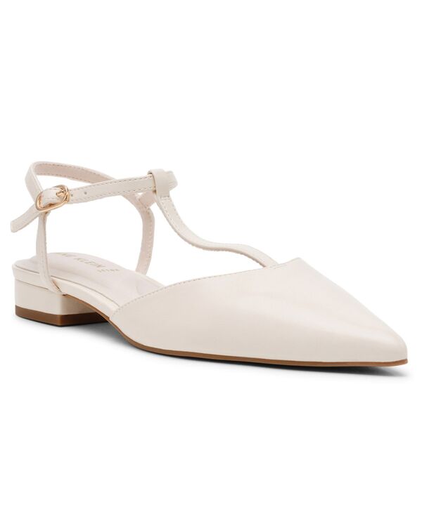 アンクライン レディース シューズ パンプス Anne Klein Women's Emily T-Strap Slingback Flats Bone