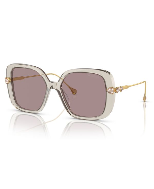スワロフスキー レディース 付属品 サングラス・アイウェア Swarovski Women\u0027s Low Bridge Fit Sunglasses SK6011F Transparent Light Brown 赤銅色